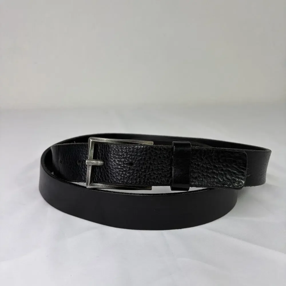 Trafalgar Carrollton Black Italian Leather Waist Belt Men’s Size 42 Made Italy